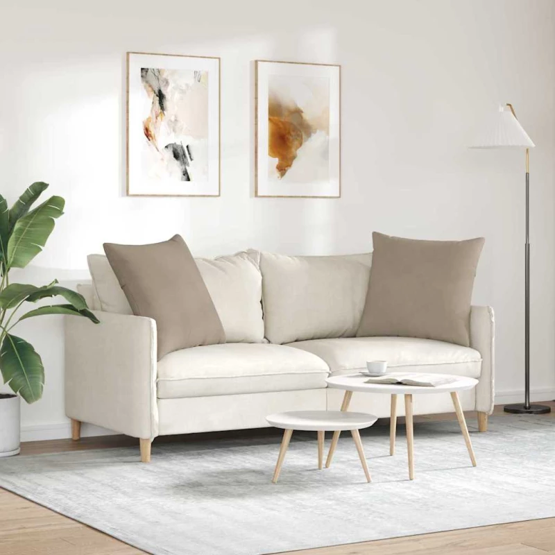 vidaXL Μαξιλάρι Καναπέ 2 pcs Taupe 60 x 60 cm ύφασμα