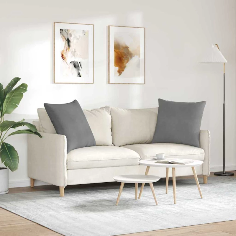 vidaXL Μαξιλάρι Καναπέ 2 pcs Σκούρο Γκρι 80 x 80 cm ύφασμα