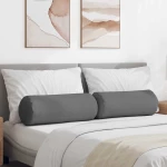vidaXL Μαξιλάρια Στήριγμα 2 pcs Σκούρο Γκρι Ø 25 x 70 cm ύφασμα