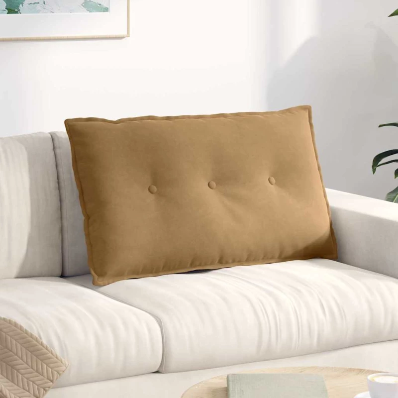 vidaXL Μαξιλάρι Πλάτης Καφέ 80 x 50 cm Υφασμάτινο Κορντουρά