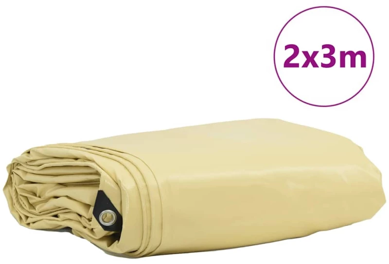 vidaXL Τέντα 650g / m² Μπεζ 2 x 3 m Καμβάς με επικάλυψη PVC