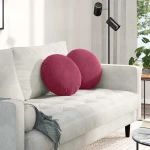 vidaXL Μαξιλάρια καθισμάτων 2 pcs Κόκκινο Ø 40 x 13 εκ. Βελούδο