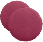 vidaXL Μαξιλάρια καθισμάτων 2 pcs Κόκκινο Ø 40 x 13 εκ. Βελούδο