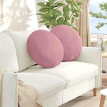 vidaXL Μαξιλάρια καθισμάτων 2 pcs Ροζ Ø 40 x 13 εκ. Βελούδο