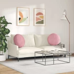 vidaXL Μαξιλάρια καθισμάτων 2 pcs Ροζ Ø 40 x 13 εκ. Βελούδο