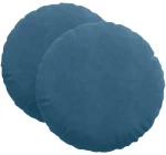 vidaXL Μαξιλάρια καθισμάτων 2 pcs Μπλε Ø 40 x 13 εκ. Βελούδο