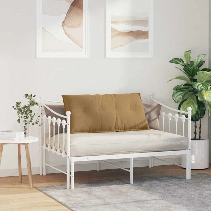 vidaXL Μαξιλάρι Πλάτης Καφέ 100 x 50 cm Υφασμάτινο Κορντουρά