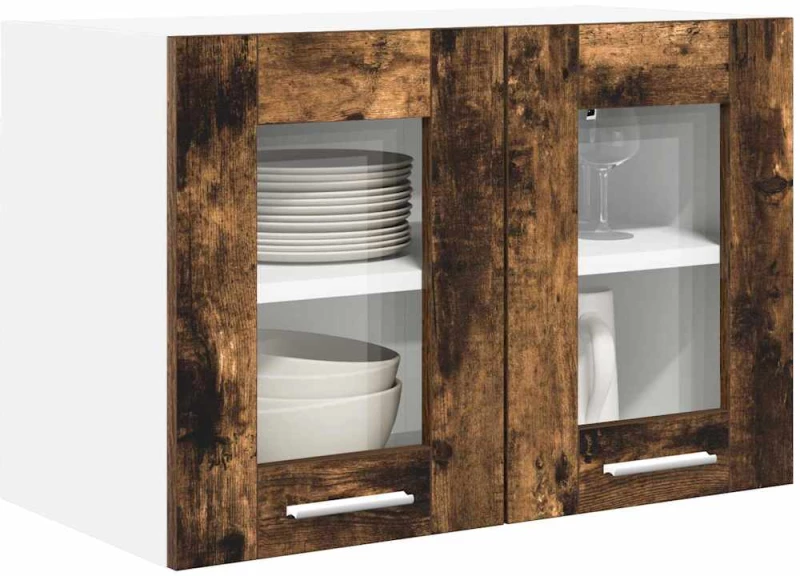 vidaXL Κρεμαστό ντουλάπι Riga 2 pcs Καπνιστό Δρύς 60 x 31 x 40 εκ