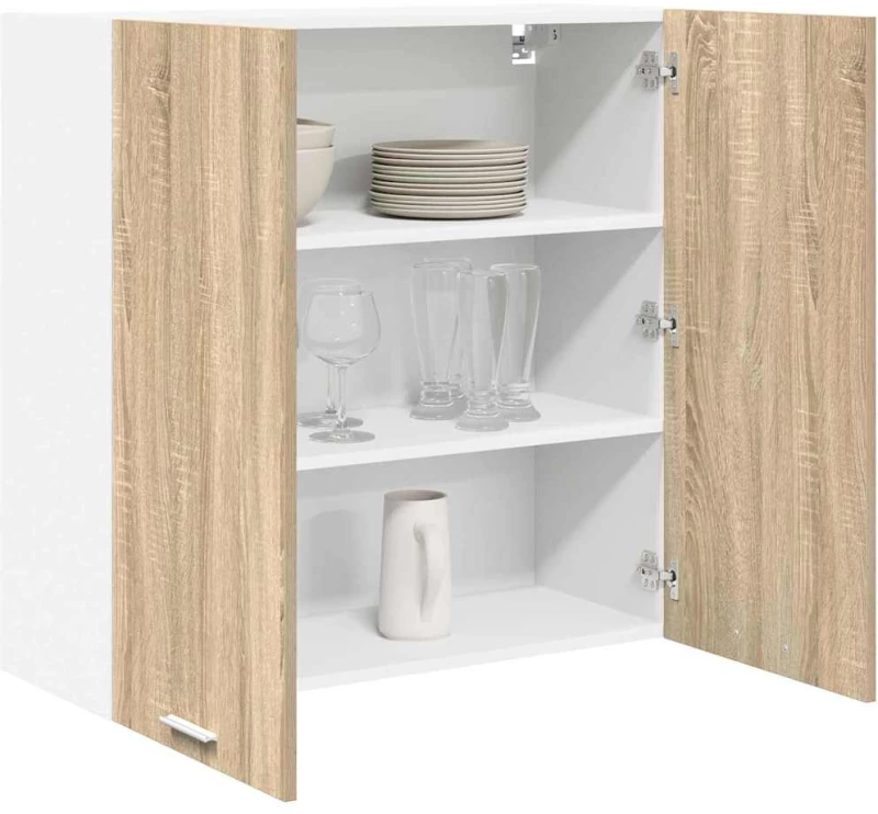 vidaXL Κρεμαστό ντουλάπι με πόρτα Riga Δρύς Sonoma 80 x 31 x 80 εκ.