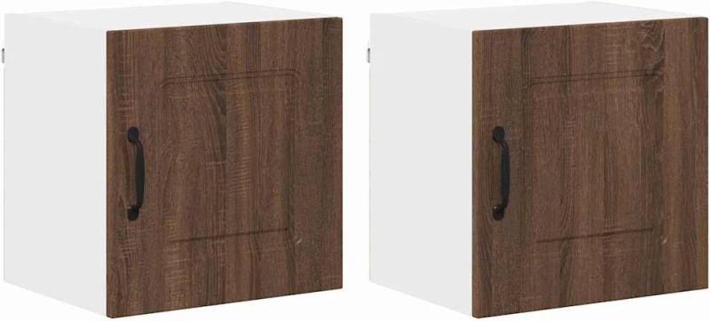 vidaXL Κρεμαστό ντουλάπι κουζίνας 2 pcs Καφέ δρυς 40 x 31 x 40 εκ.