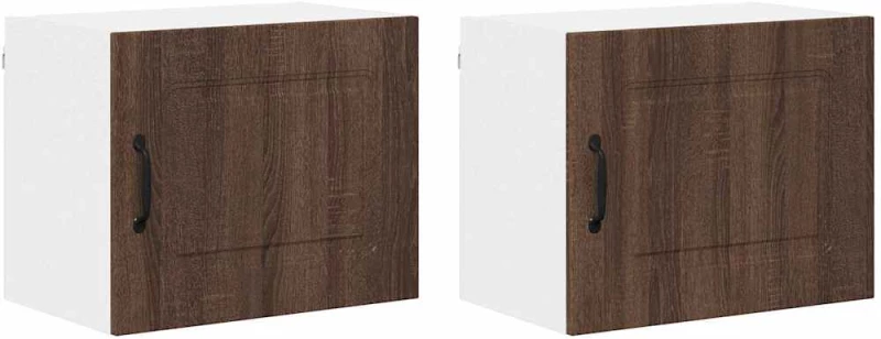 vidaXL Κρεμαστό ντουλάπι κουζίνας 2 pcs Καφέ δρυς 50 x 31 x 40 εκ.