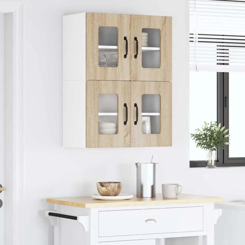 vidaXL Κρεμαστό ντουλάπι κουζίνας 2 pcs Δρύς Sonoma 60 x 31 x 40 εκ
