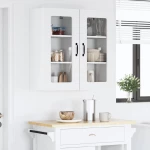 vidaXL Κρεμαστό ντουλάπι κουζίνας με ράφι Λευκό 40 x 31 x 80 εκ.