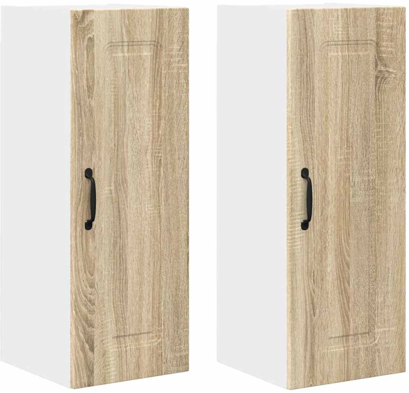 vidaXL Κρεμαστό ντουλάπι κουζίνας 2 pcs Δρύς Sonoma 30 x 31 x 80 εκ.