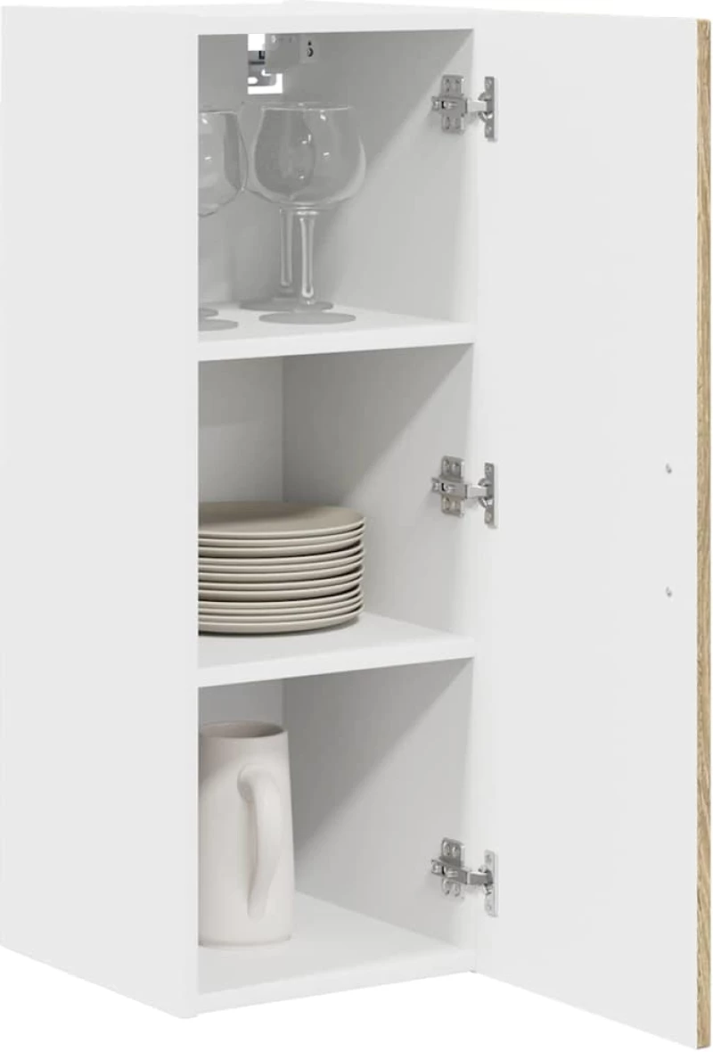 vidaXL Κρεμαστό ντουλάπι κουζίνας 2 pcs Δρύς Sonoma 30 x 31 x 80 εκ.