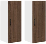vidaXL Κρεμαστό ντουλάπι κουζίνας 2 pcs Καφέ δρυς 30 x 31 x 80 εκ.