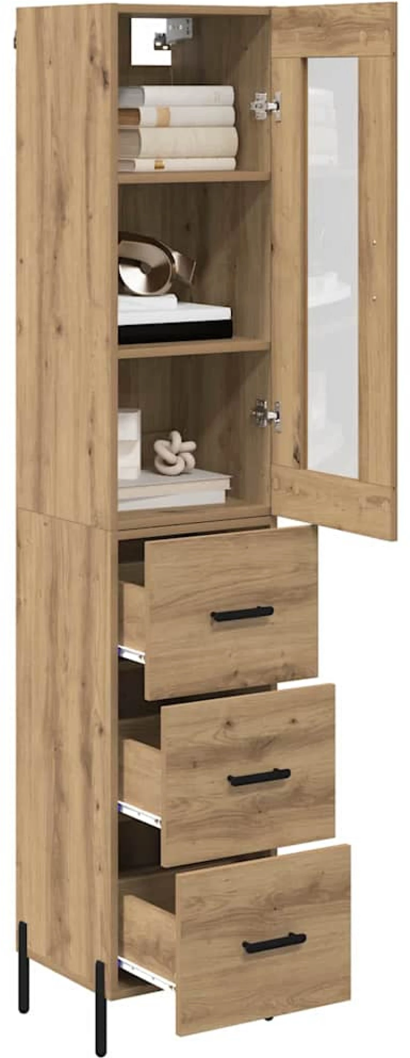 vidaXL Highboard Artisan Oak 34,5 x 34 x 180 εκ. Επεξεργασμένο ξύλο