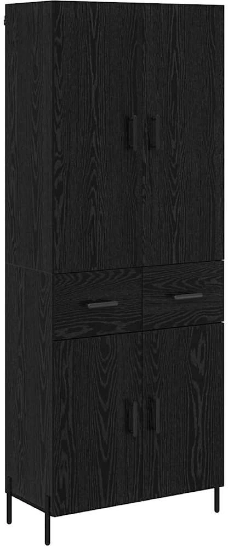 vidaXL Highboard Μαύρη Οξυά 69,5 x 34 x 180 εκ. Επεξεργασμένο ξύλο