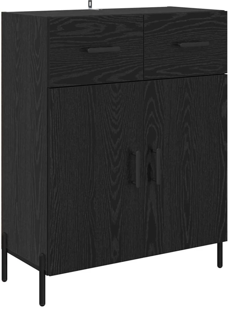 vidaXL Highboard Μαύρη Οξυά 69,5 x 34 x 180 εκ. Επεξεργασμένο ξύλο