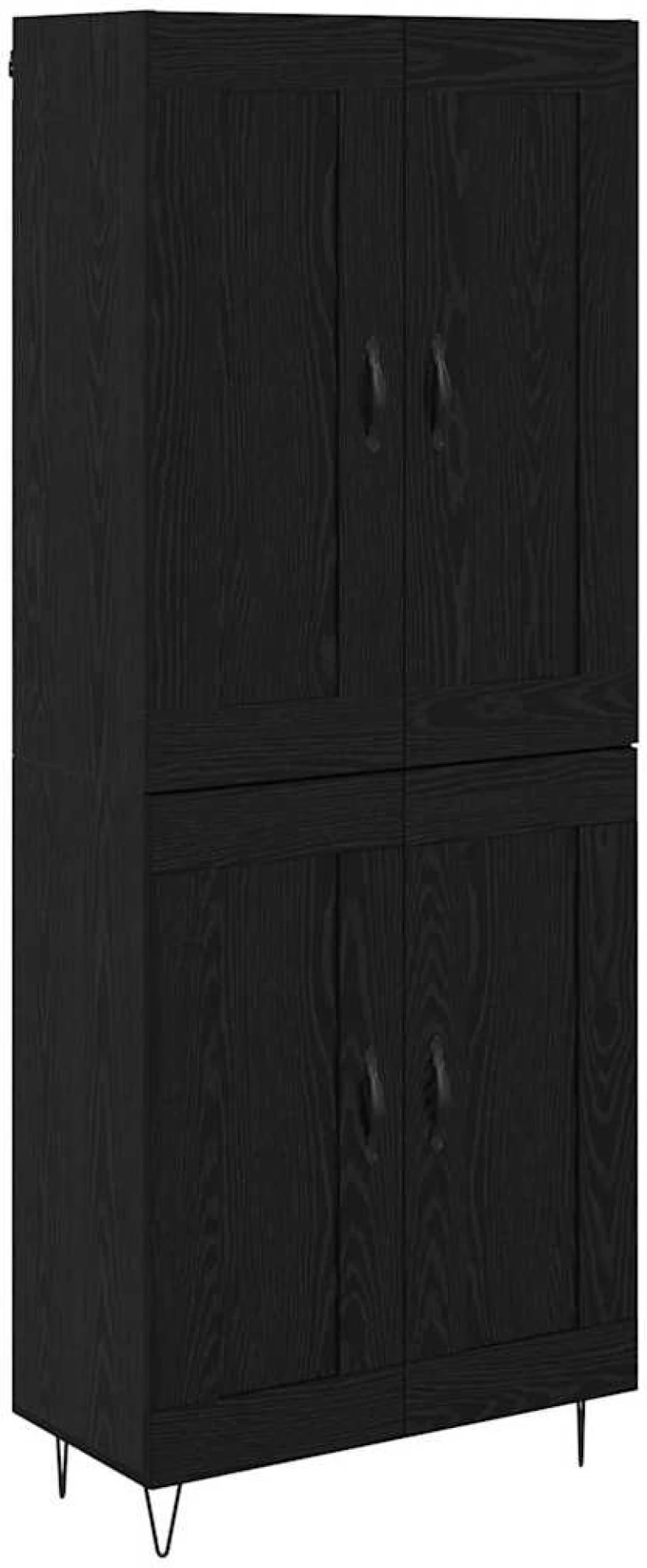 vidaXL Highboard Μαύρη Οξυά 69,5 x 34 x 180 εκ. Επεξεργασμένο ξύλο