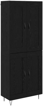 vidaXL Highboard Μαύρη Οξυά 69,5 x 34 x 180 εκ. Επεξεργασμένο ξύλο