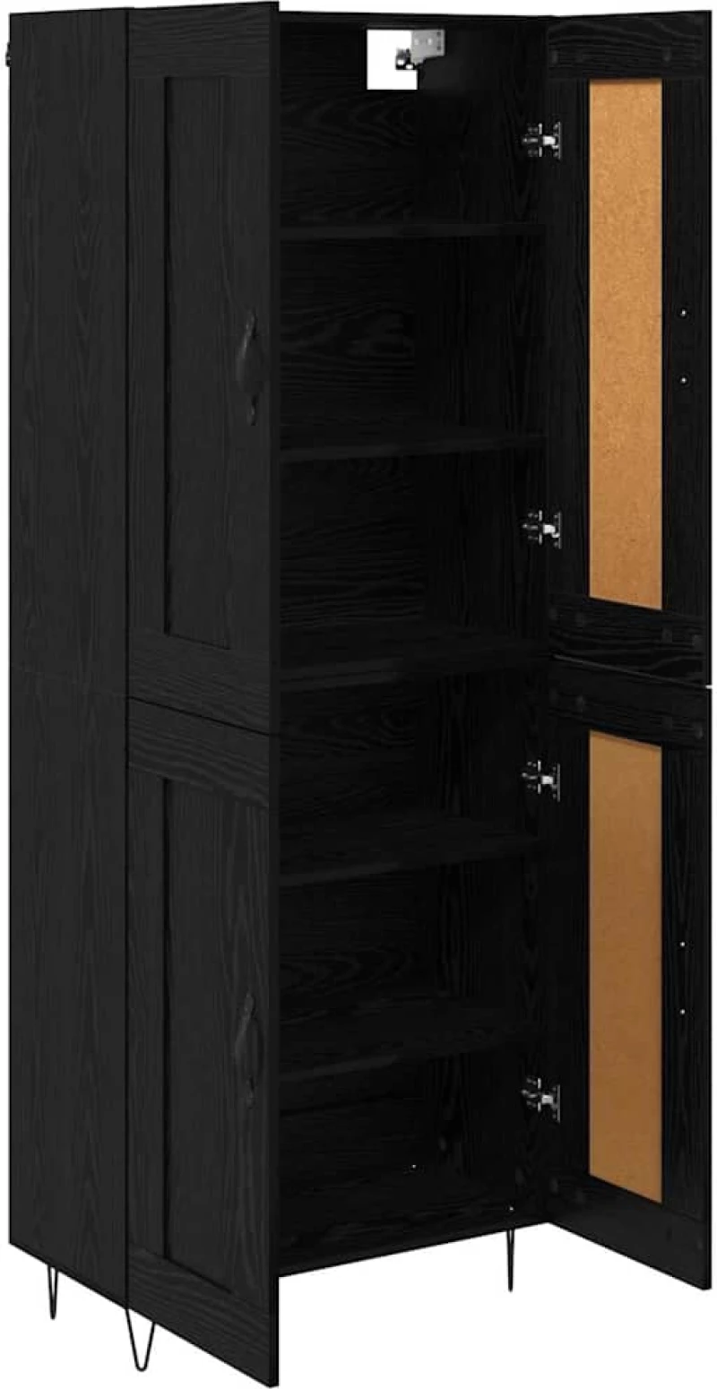 vidaXL Highboard Μαύρη Οξυά 69,5 x 34 x 180 εκ. Επεξεργασμένο ξύλο