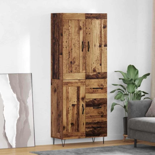 vidaXL Highboard Παλιό Ξύλο 69,5 x 34 x 180 εκ. Επεξεργασμένο ξύλο