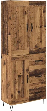 vidaXL Highboard Παλιό Ξύλο 69,5 x 34 x 180 εκ. Επεξεργασμένο ξύλο