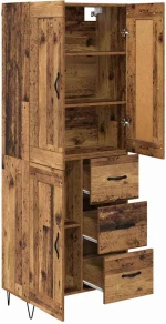vidaXL Highboard Παλιό Ξύλο 69,5 x 34 x 180 εκ. Επεξεργασμένο ξύλο