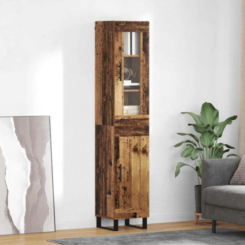 vidaXL Highboard Παλιό Ξύλο 69,5 x 34 x 180 εκ. Επεξεργασμένο ξύλο