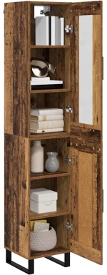 vidaXL Highboard Παλιό Ξύλο 69,5 x 34 x 180 εκ. Επεξεργασμένο ξύλο