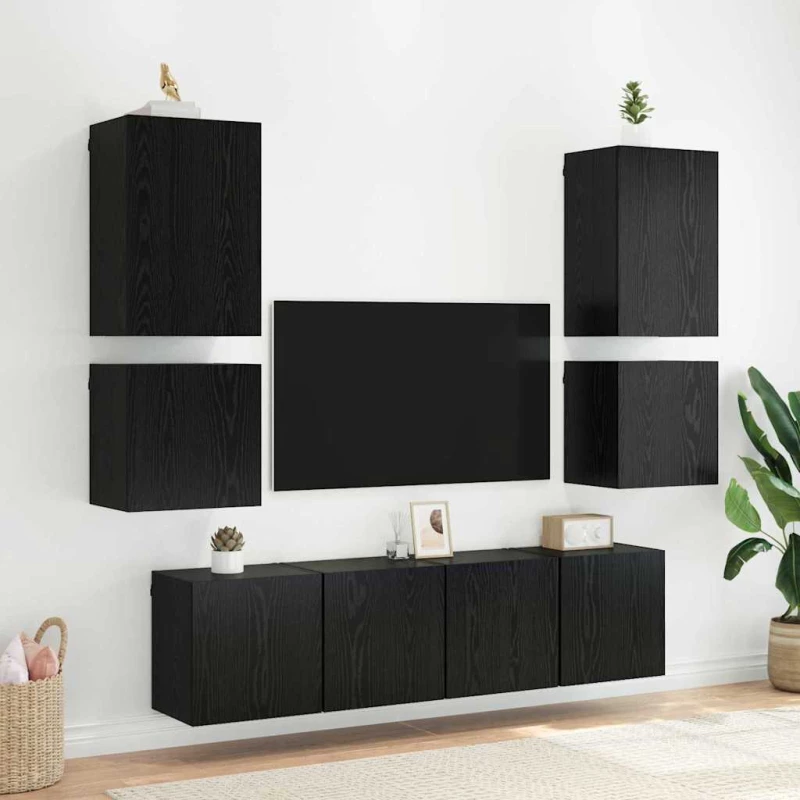 vidaXL Βάσεις τηλεόρασης Επιτοίχιο 2 pcs Μαύρη Οξυά 40,5x30x40εκ