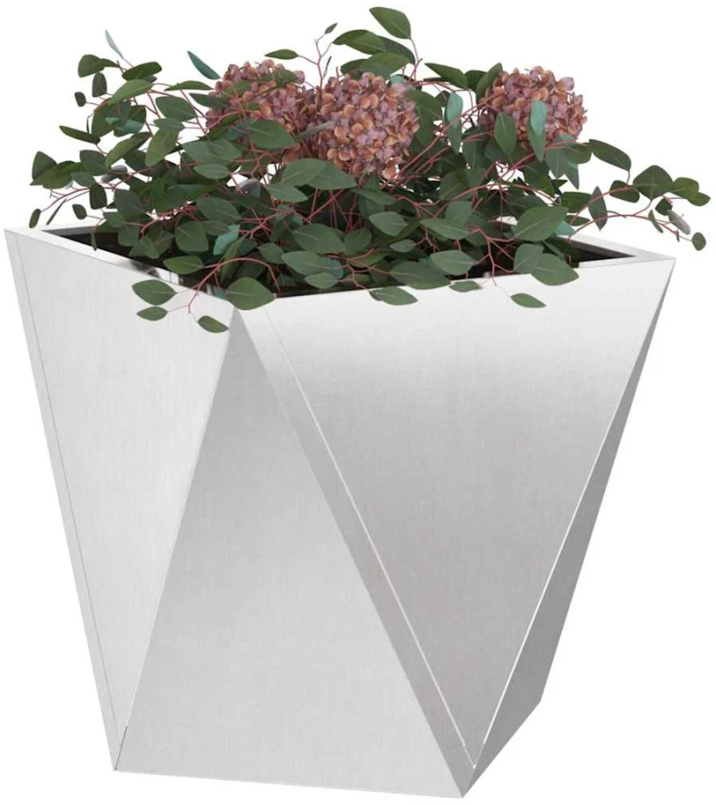 vidaXL Γλάστρα 2 pcs Ασημί 30 x 30 x 30 cm Ανοξείδωτο ατσάλι