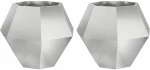 vidaXL Γλάστρα 2 pcs Ασημί 75 x 75 x 60 εκ Επικαλυμμένος Χάλυβας