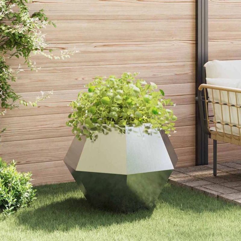 vidaXL Γλάστρα 2 pcs Ασημί 75 x 75 x 60 εκ Επικαλυμμένος Χάλυβας