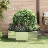 vidaXL Γλάστρα Ασημί 120 x 120 x 35 εκ Ανοξείδωτο ατσάλι