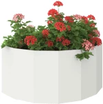 vidaXL Γλάστρα Λευκό 120 x 60 x 50 εκ. Ατσάλι
