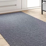 vidaXL Δερμάτινο Χαλί Ανοιχτό γκρι 80 x 400 εκ. ύφασμα