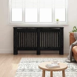 vidaXL Καπάκι Καλοριφέρ Μαύρη Οξυά 152 x 19 x 81,5 cm