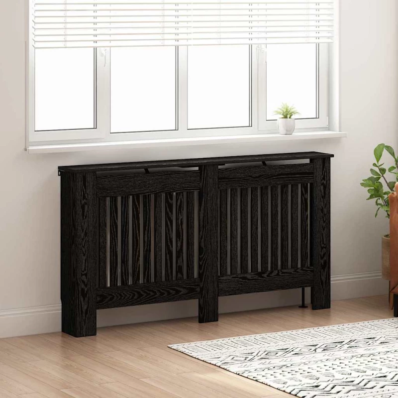 vidaXL Καπάκι Καλοριφέρ Μαύρη Οξυά 152 x 19 x 81,5 cm