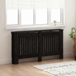 vidaXL Καπάκι Καλοριφέρ Μαύρη Οξυά 152 x 19 x 81,5 cm
