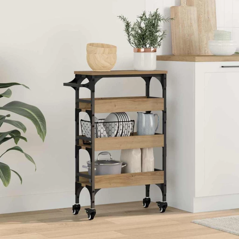vidaXL Καρότσι Κουζίνας Artisan Oak 53 x 20 x 76 εκ.