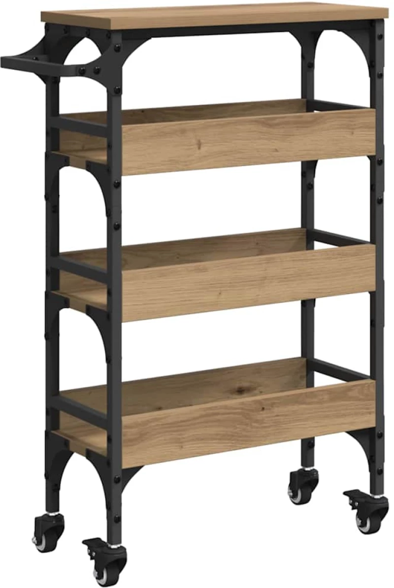 vidaXL Καρότσι Κουζίνας Artisan Oak 53 x 20 x 76 εκ.