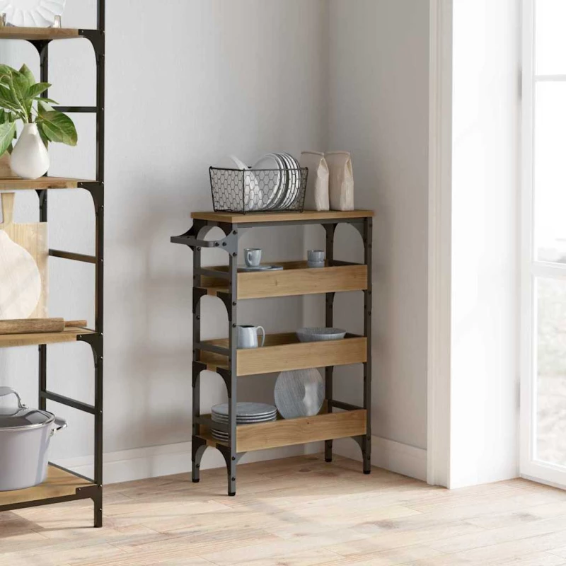 vidaXL Καρότσι Κουζίνας Artisan Oak 53 x 20 x 76 εκ.