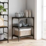 vidaXL Καρότσι Κουζίνας Μαύρη Οξυά 60 x 41 x 76 εκ. Επεξεργασμένο ξύλο
