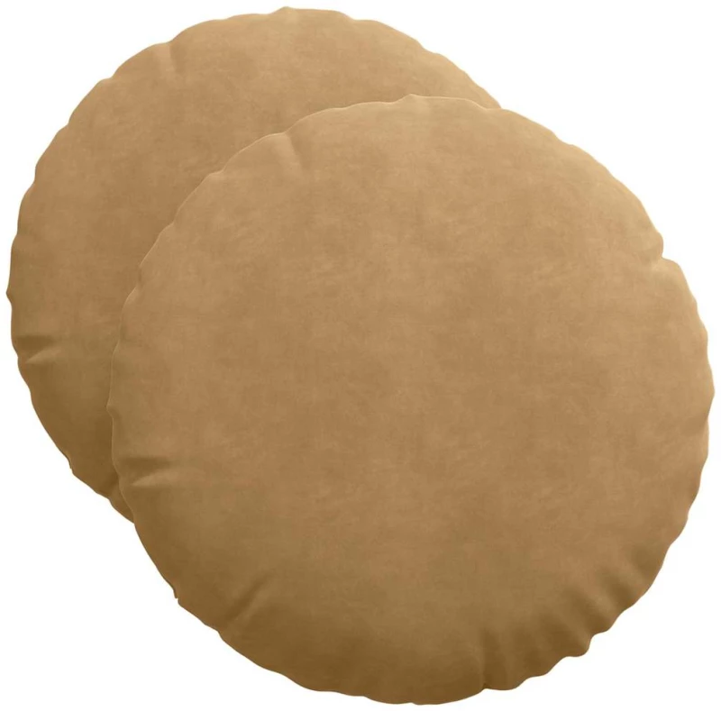 vidaXL Μαξιλάρια καθισμάτων 2 pcs Καφέ Ø50 x 19 εκ Βελούδο