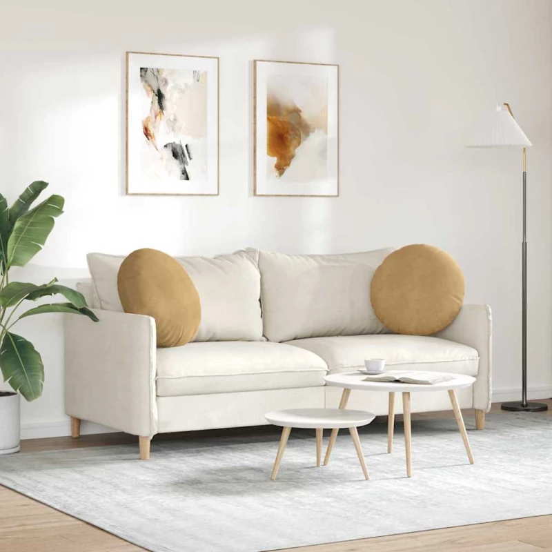 vidaXL Μαξιλάρια καθισμάτων 2 pcs Καφέ Ø50 x 19 εκ Βελούδο