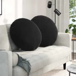 vidaXL Μαξιλάρια καθισμάτων 2 pcs Μαύρο Ø80 x 29 εκ Βελούδο