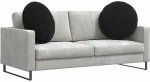 vidaXL Μαξιλάρια καθισμάτων 2 pcs Μαύρο Ø80 x 29 εκ Βελούδο