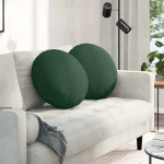 vidaXL Μαξιλάρια καθισμάτων 2 pcs Σκούρο Πράσινο Ø 50 cm